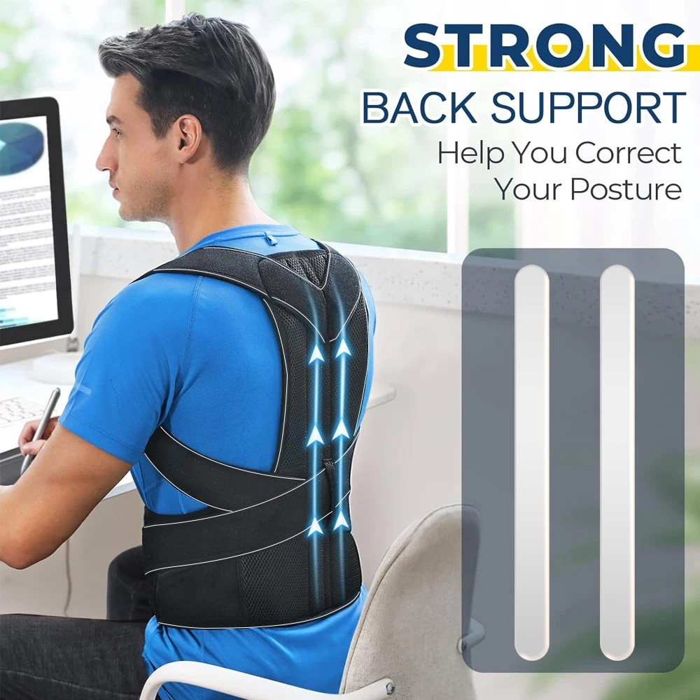 Adjustable Posture Corrector Low Back Support Shoulder Brace Belt for Men/Women