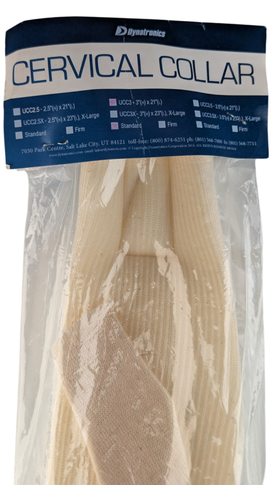 Dynatronics Cervical Collar UCC3 Standard 3in x 21in Universal