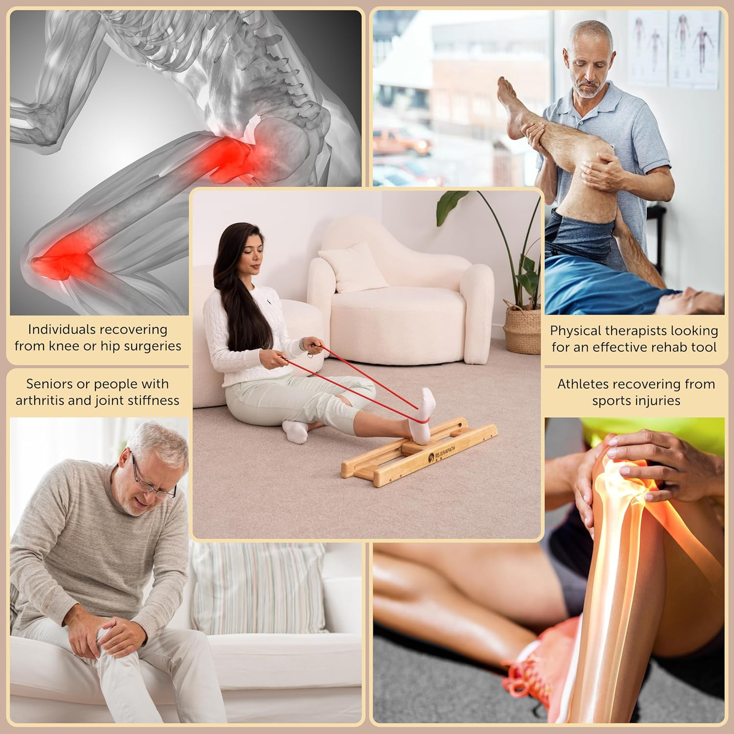 Knee & Hip Rehab Glider – Physiotherapy Equipment for Stroke Rehab, Recovery Aid