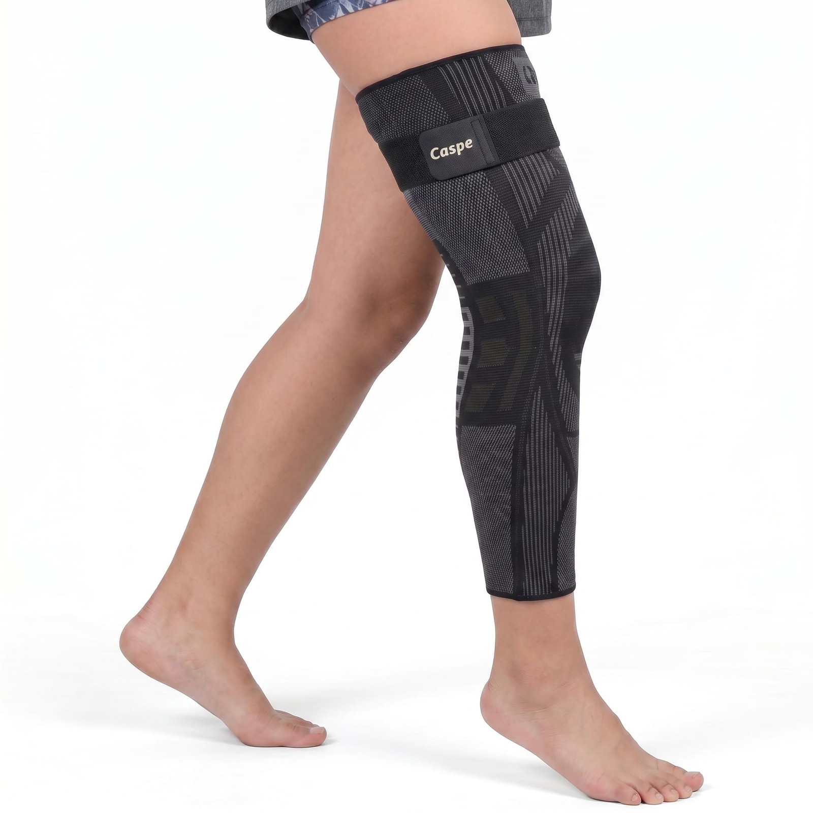 1 Pack Leg Compression Sleeve With Strap, Full Length Thigh Knee Calf Support…