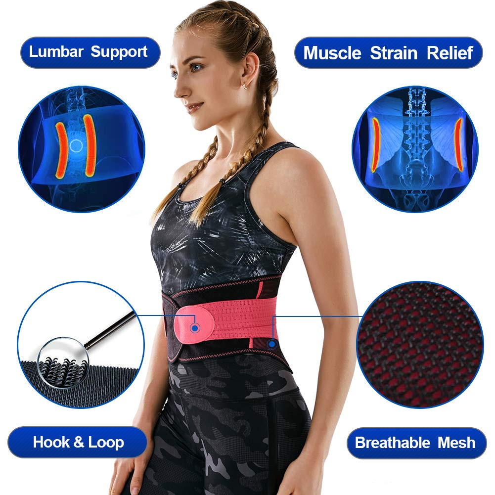 Lower Back Brace for Pain Relief – Breathable Lumbar Support Belt for Women | Ad