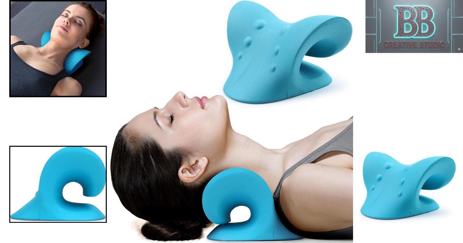 Blue Cervical Neck Stretcher for Pain Relief and Recovery – Ergonomic Design