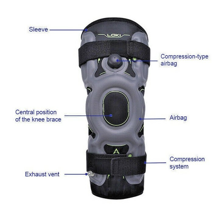2 Loki AIRPLUS Inflatable Knee Supports Braces Compression Sleeves Strap Patella