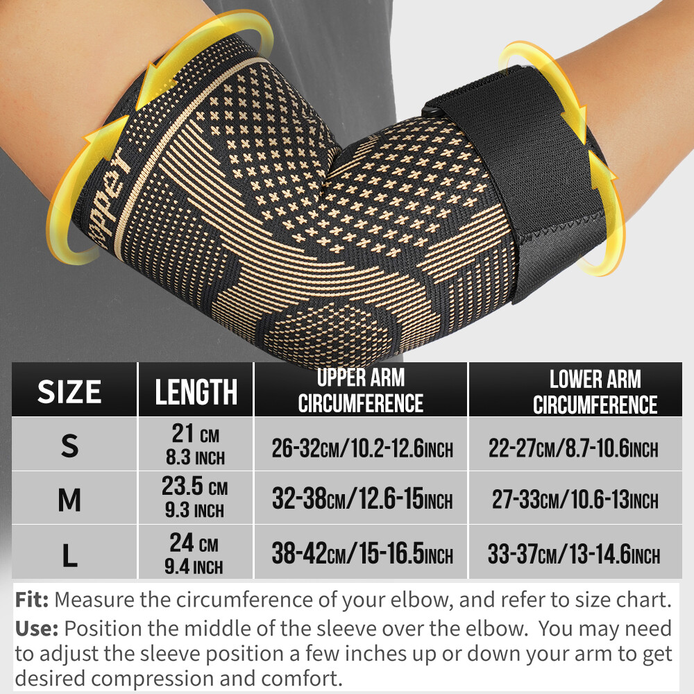 CFR Tennis Elbow Brace Support Arthritis Tendonitis Golfer Arm Joint Pain Copper