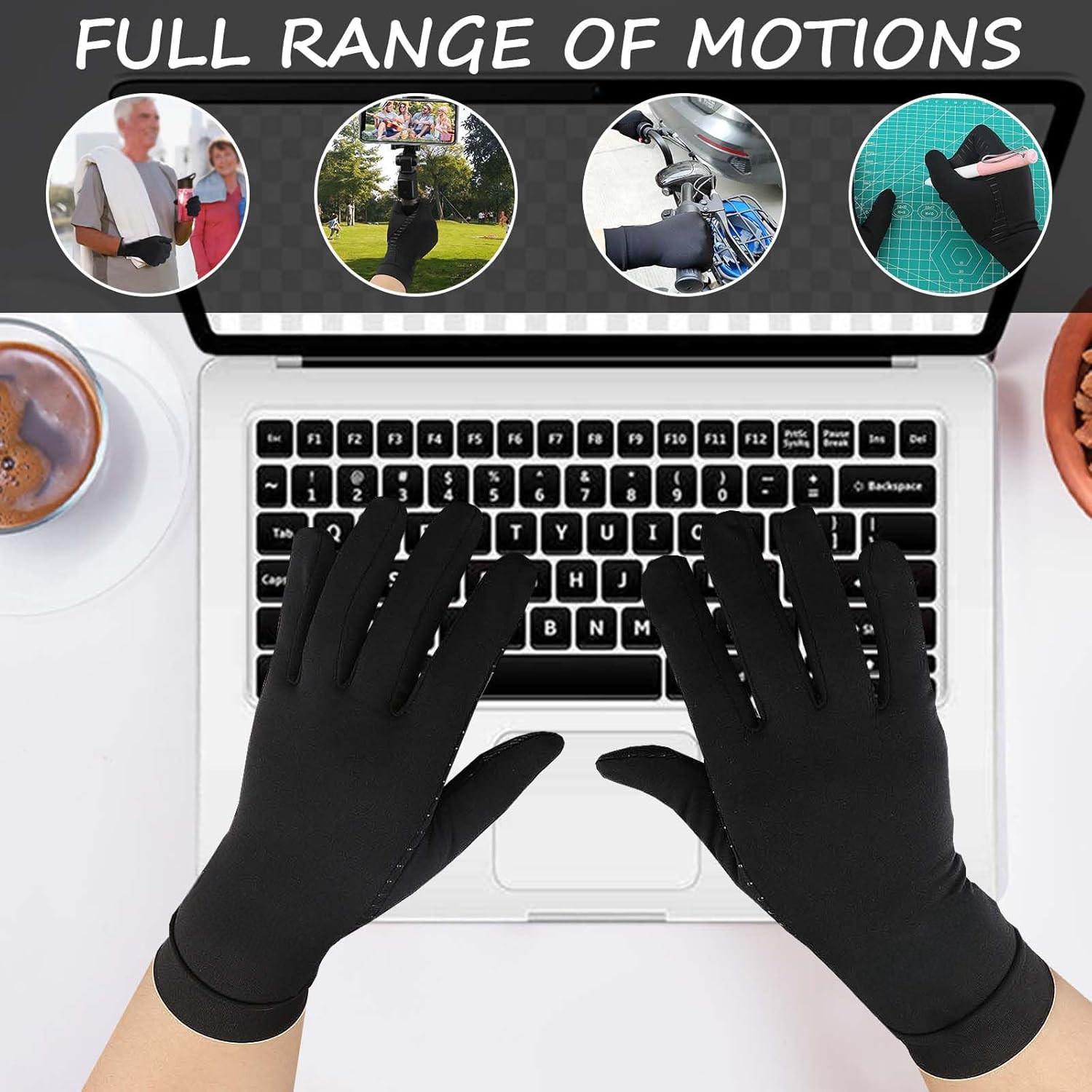 Copper Infused Compression Arthritis Gloves Rheumatoid Joint Pain Relief Hand