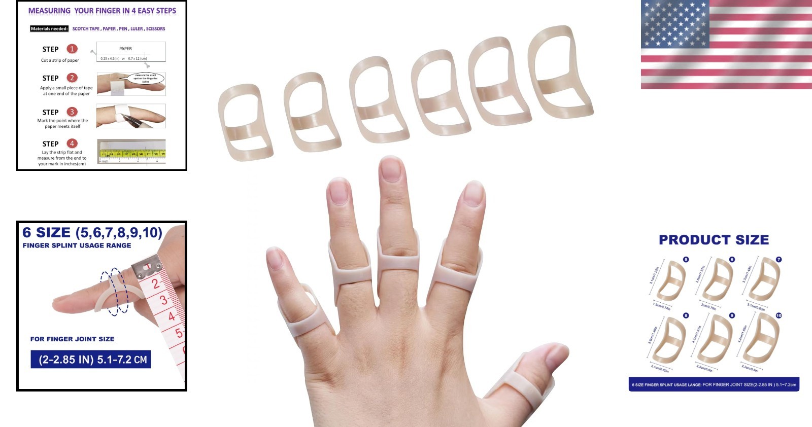 Lightweight Oval Finger Splints – 6 Sizes for Trigger Finger & Mallet Finger