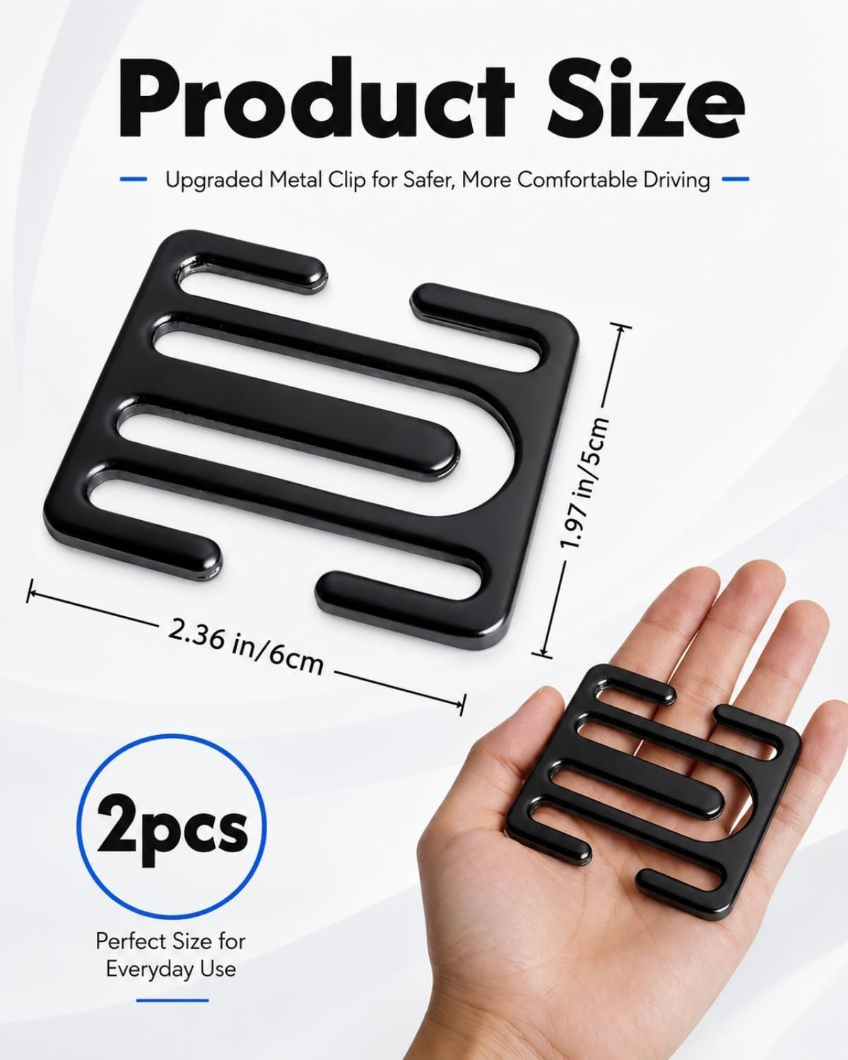 2 Pack Shoulder Belt Clips for Comfort & Relief | Ideal for Travel & Road Trips