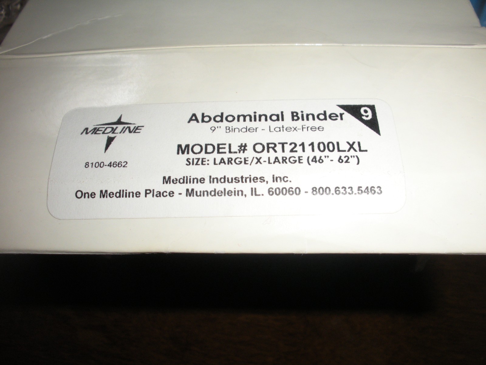 Medline Abdominal 9 Inch Binder Universal NIP Size L/ XL 46″-62″