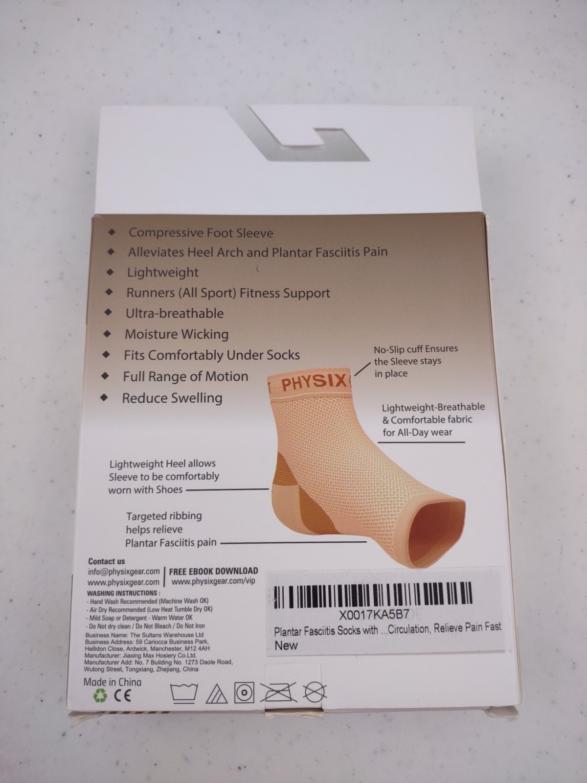 Physix Gear Plantar Fasciitis Compression Socks for Men & Women Size L/XL