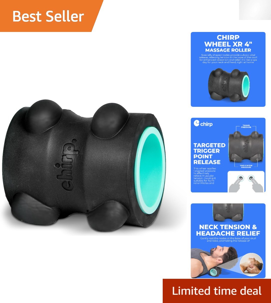 4 Inch Neck Pain Relief Wheel – Tension Releasing Massage Roller in Mint