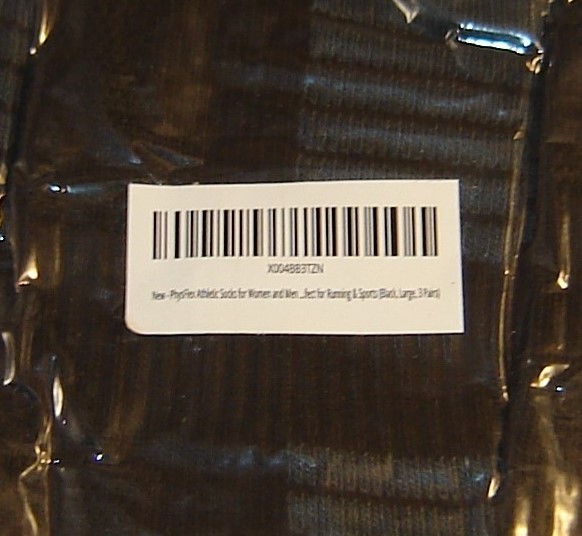 PhysFlex Athletic Socks Men/Women Running/Sports (Black, Large, 3 Pair) FR1