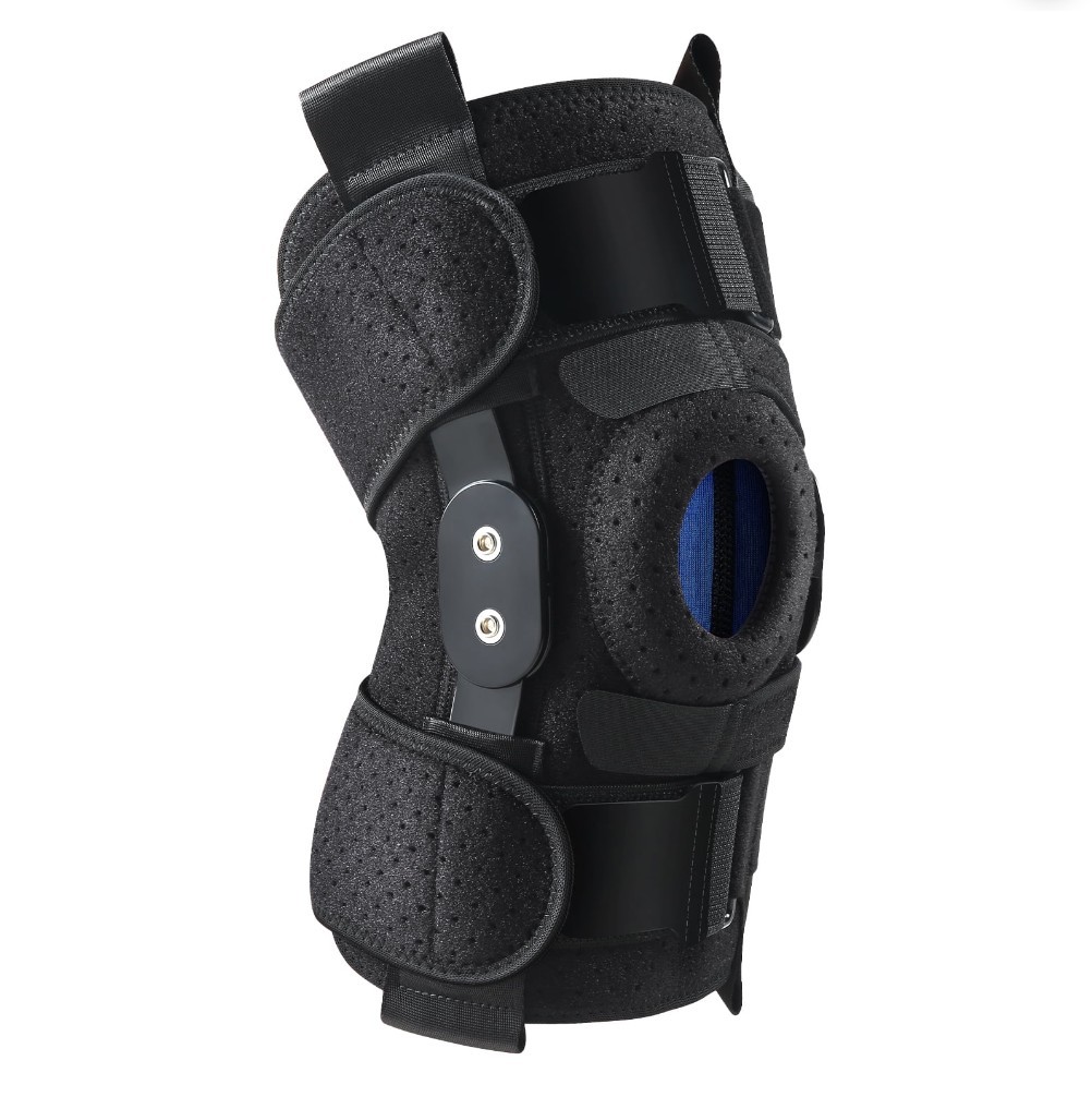 Hinged Knee Brace Side Stabilizers Adjustable Miniscus Tear ACL MCL Pain Relief