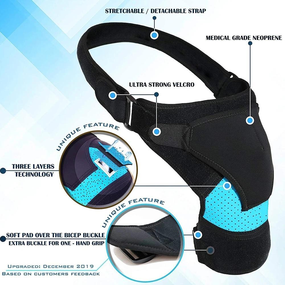 Healthy Lab Co Compression Shoulder Support Brace Sleeve for Dislocation Torn