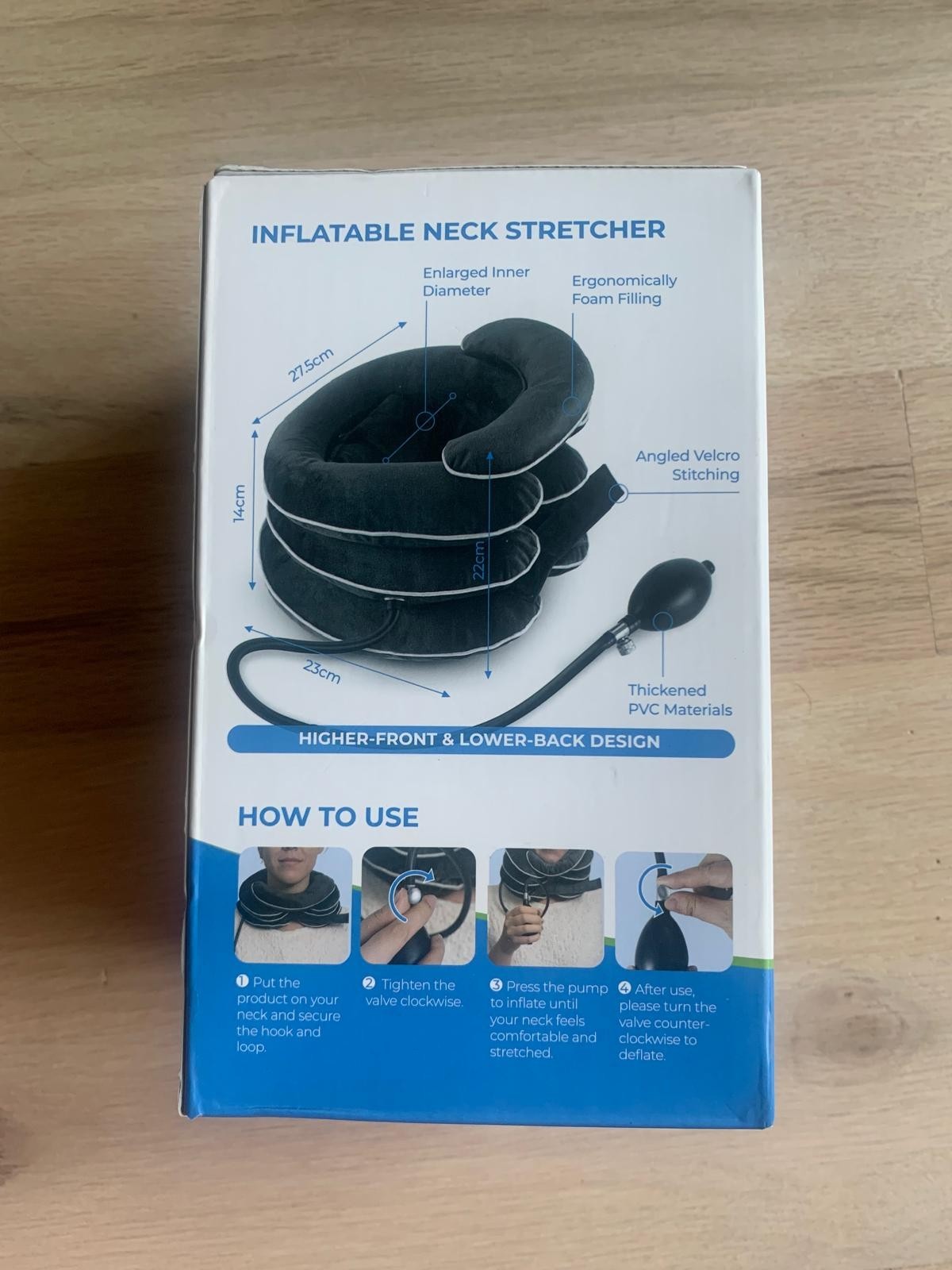 Auvon Inflatable Neck Stretcher For Cervical Traction 3 Layer Black