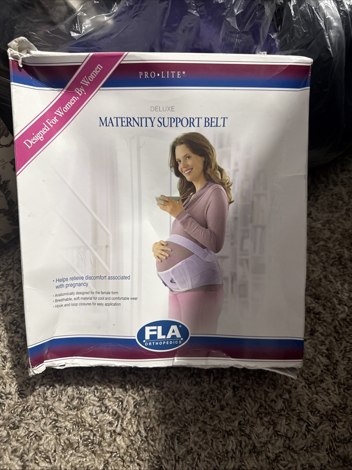 FLA Women’s Maternity Support Belt – Lavender – Large – Opened Box – See Pics
