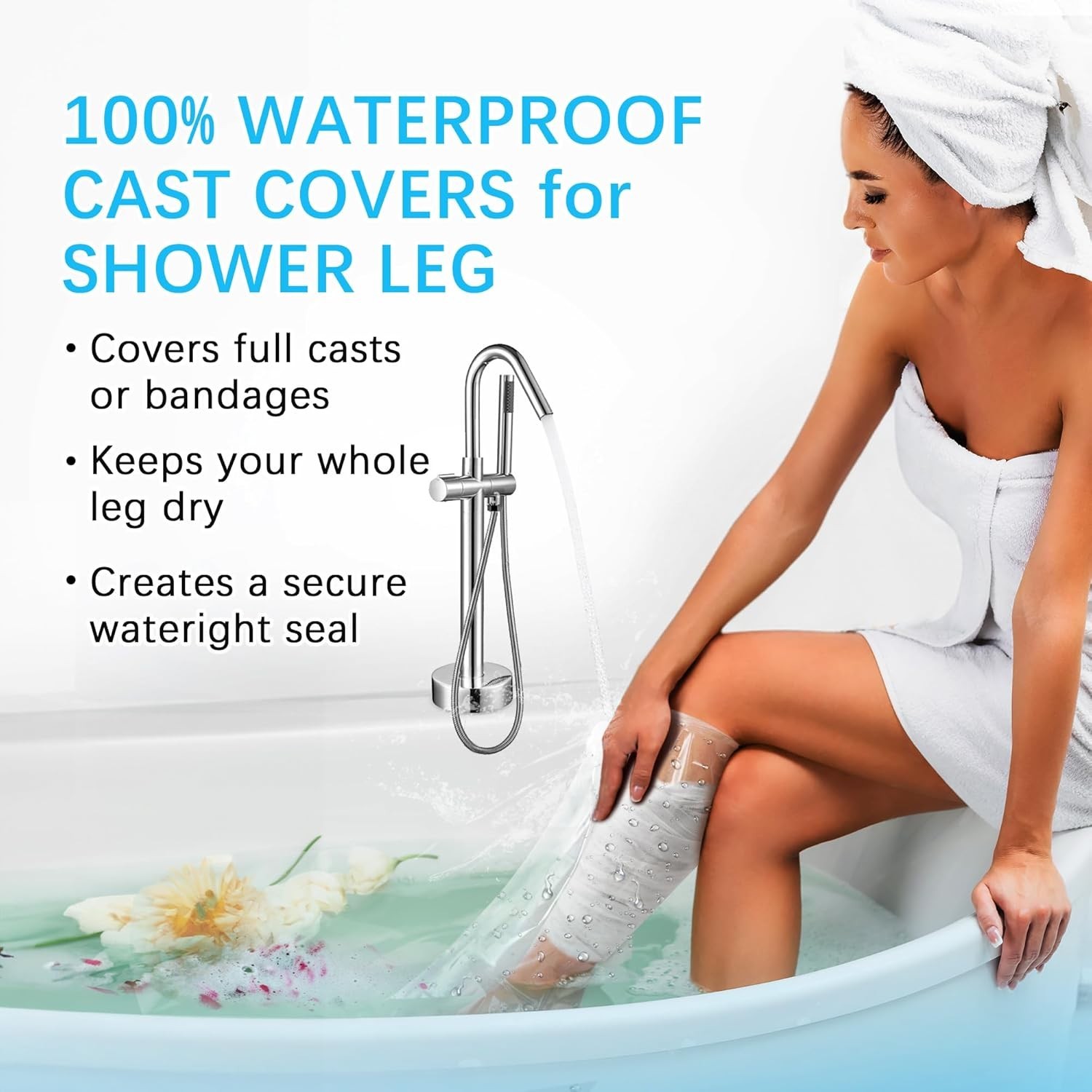 100% Waterproof Leg Cast Shower Covers – Reusable 2-Pack for Comfort & Hygiene