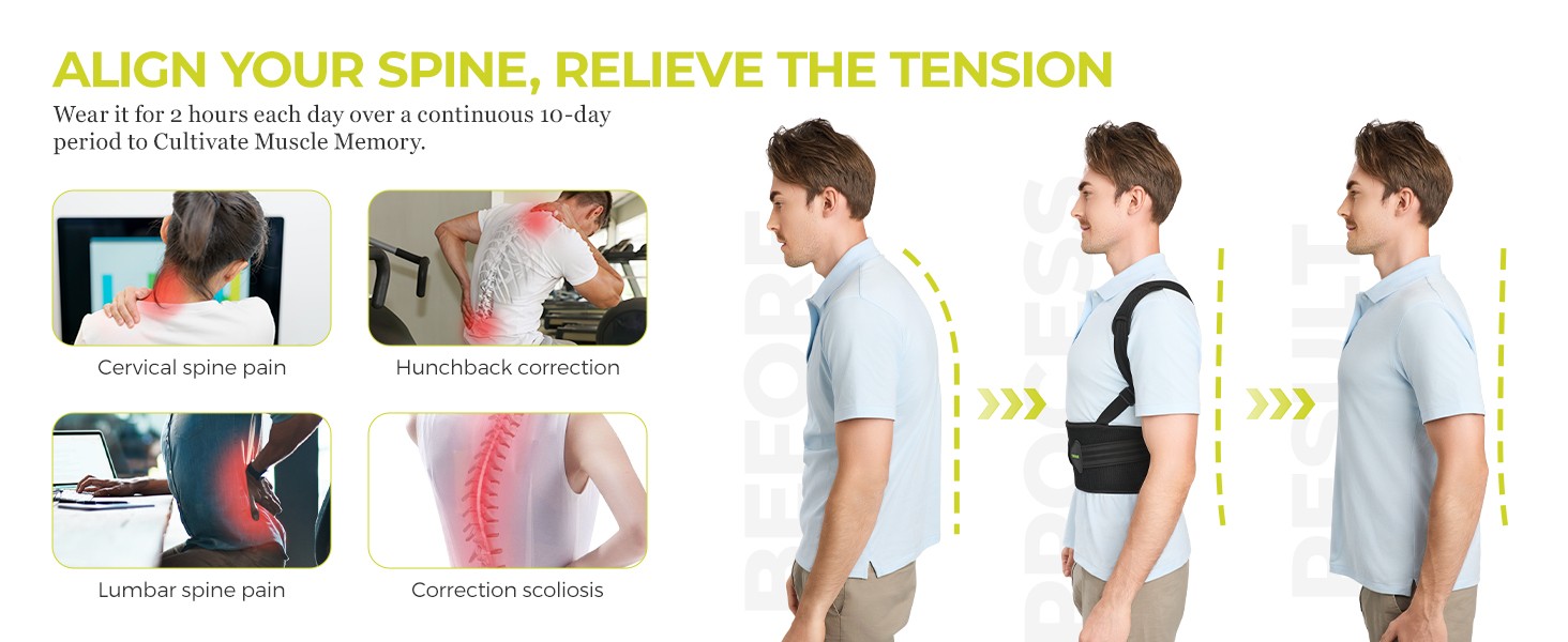 Posture Corrector Back Brace Adjustable Shoulder Support Straightener Women Men