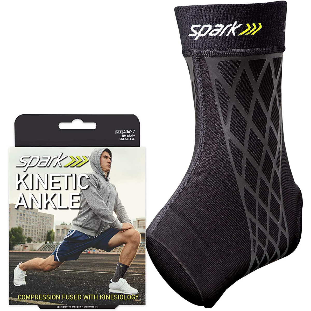 Spark Kinetic Ankle Sleeve – Compression Support with Embedded Kinesiology Tape