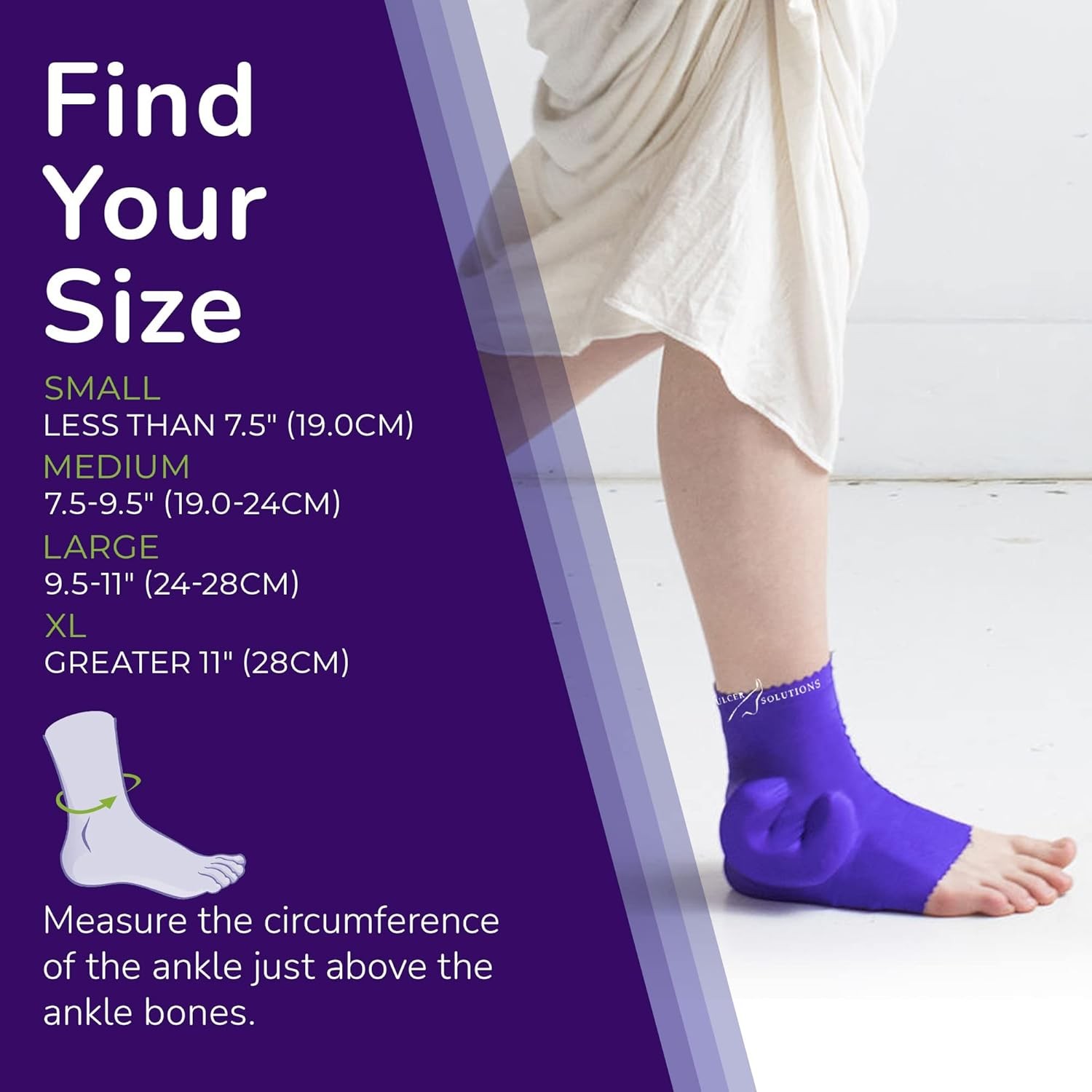 Ulcer Solutions Ankle Keeper – Medium: 7.5-9.0” (19.0-23cm)