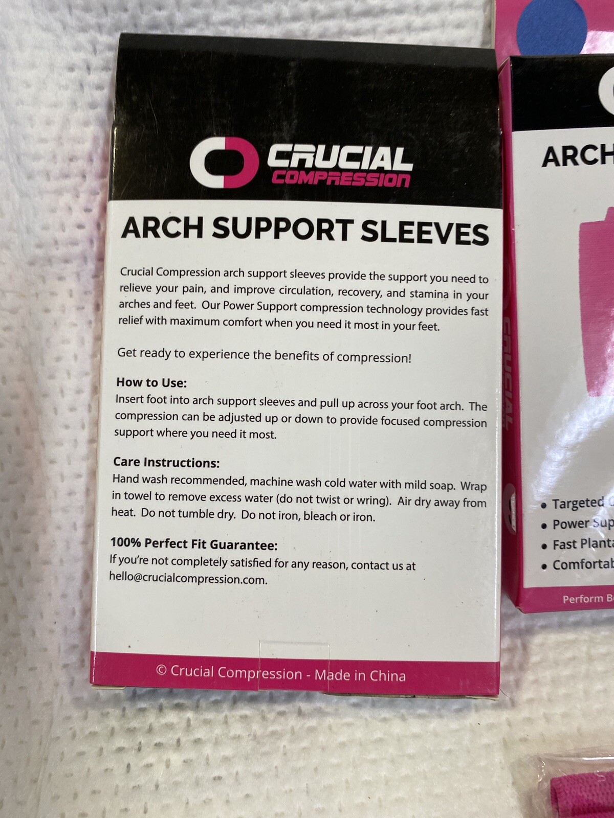 compression arch support sleeves 2 pairs pink size small