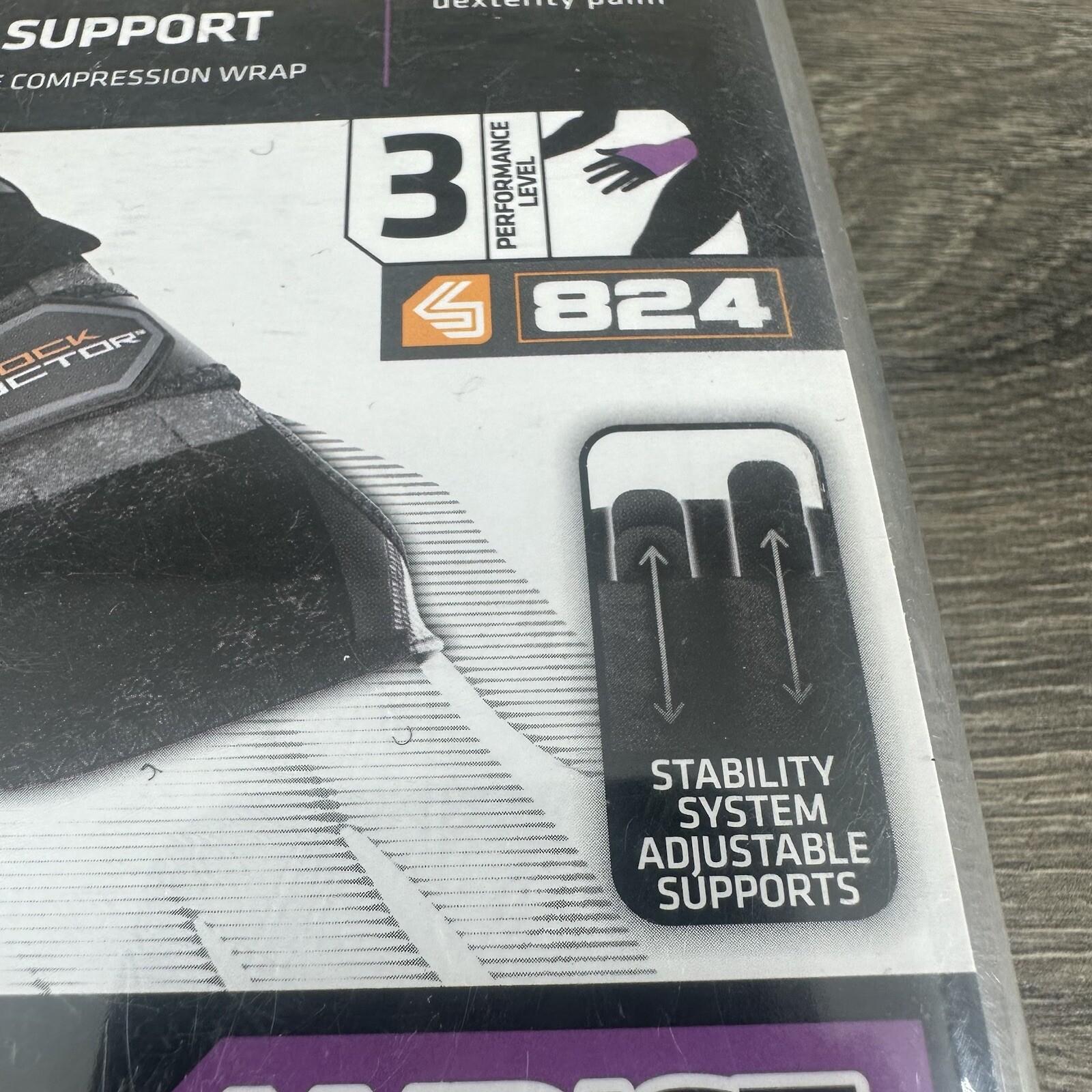 Shock Doctor 824 Wrist 3 Strap Support Left Size XL Black Level 3