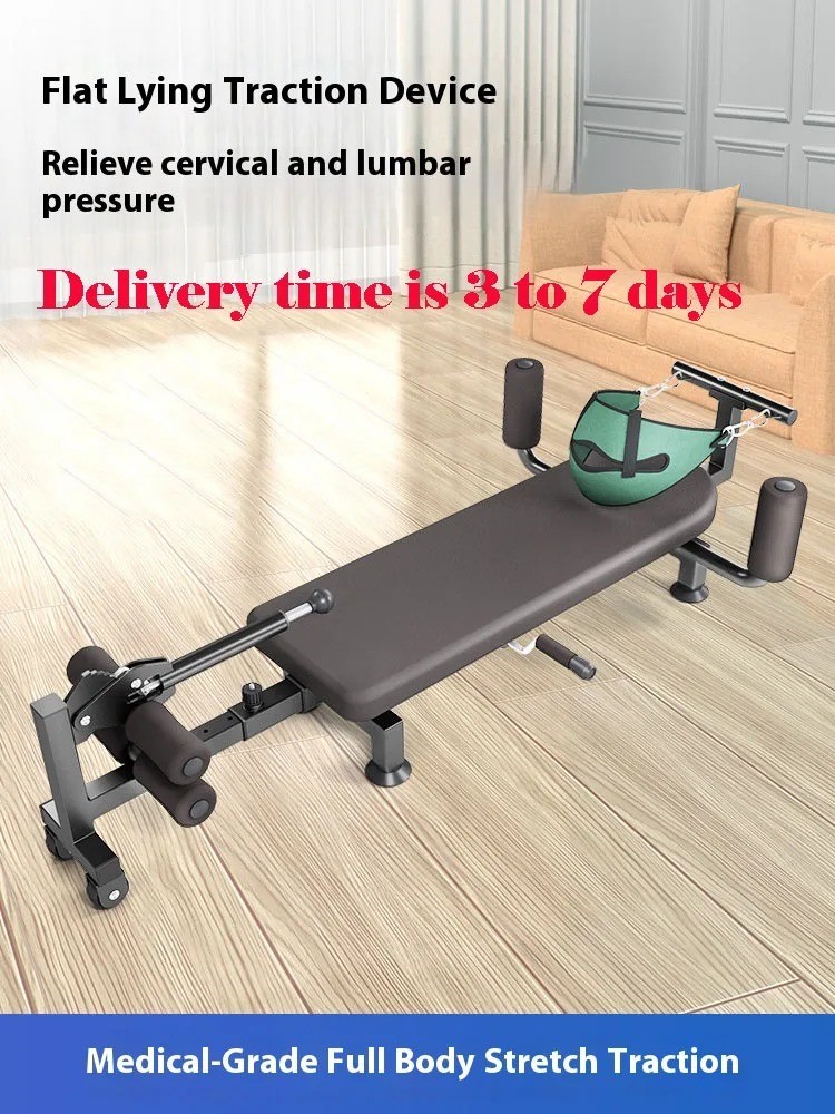 Cervical and lumbar spine soothing device, leg stretching exercise device