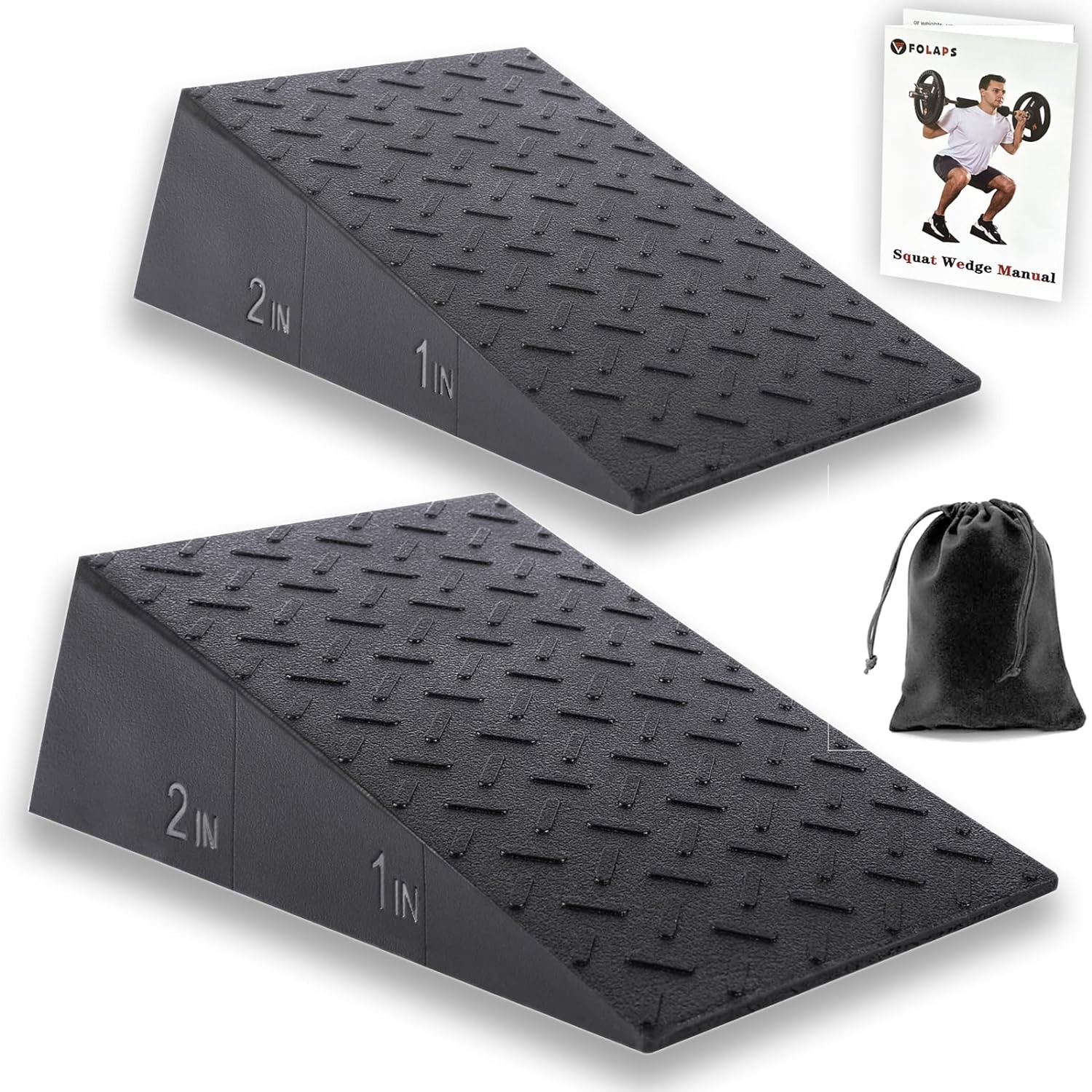 Squat Wedge Block for Heel Elevated Weightlifting Calf X-Large, Black