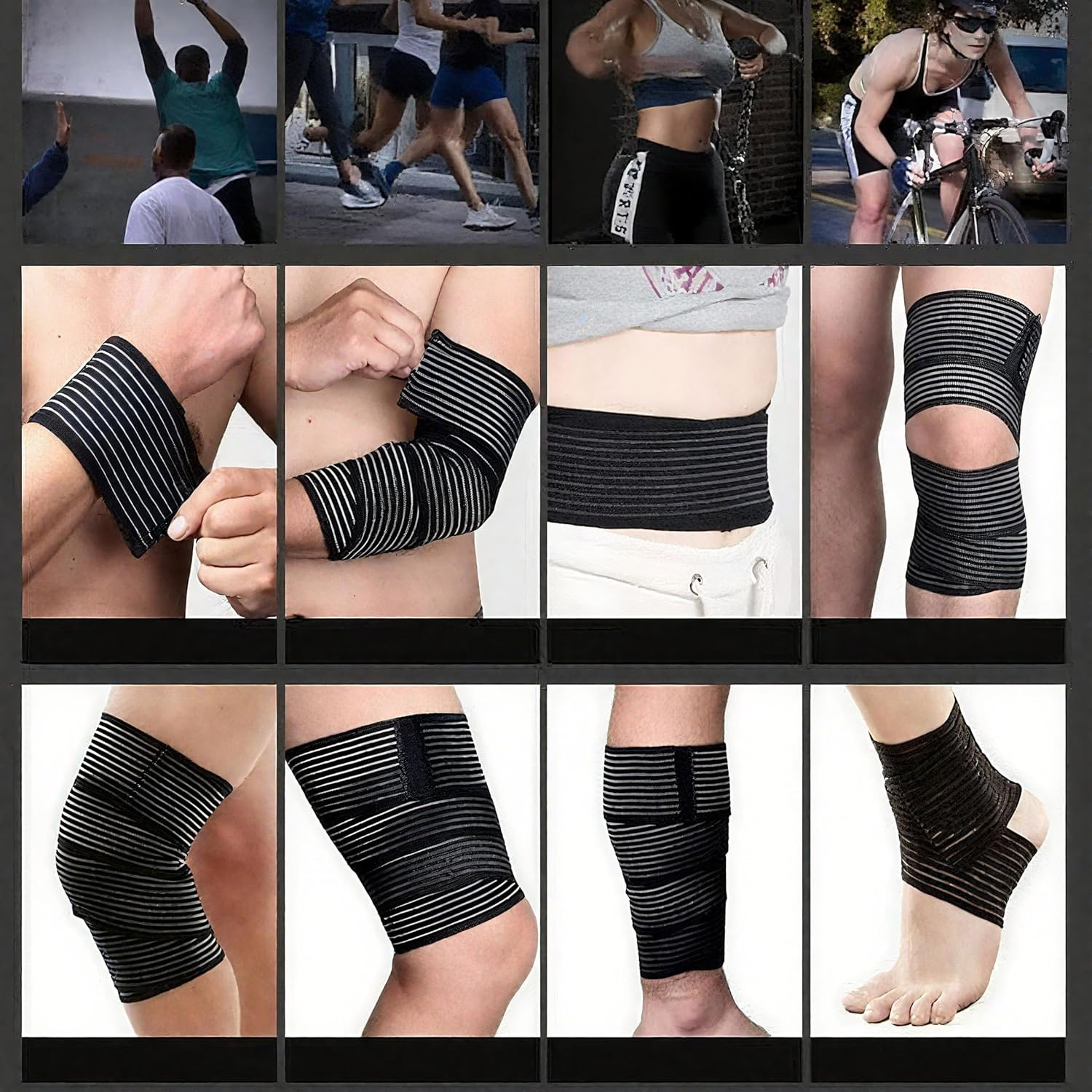 Vendaje De Compresion Elastico Extra Largo Para Rodilla Soporte Para Piernas