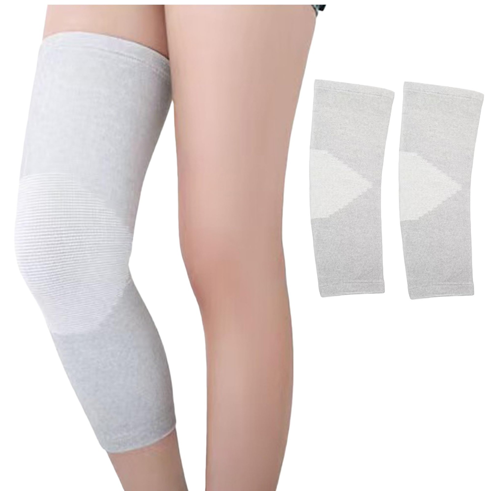 Sieafan Knee Brace – Compression Sleeve Women Men – Bamboo Medium, Gray
