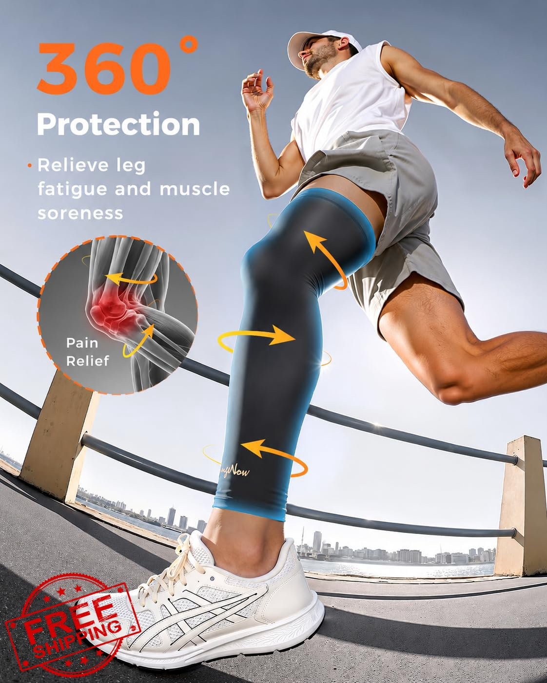 changenow Copper Compression Leg Sleeve Black Medium