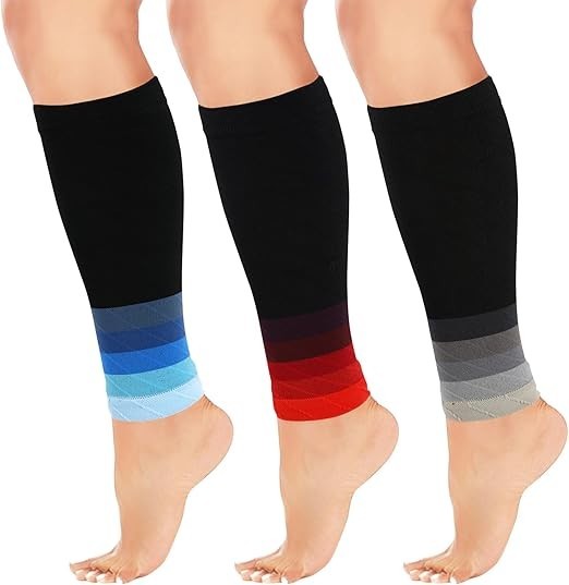3 Pairs Calf Compression Sleeves for Men And Women Football Leg Sleeve Footle…