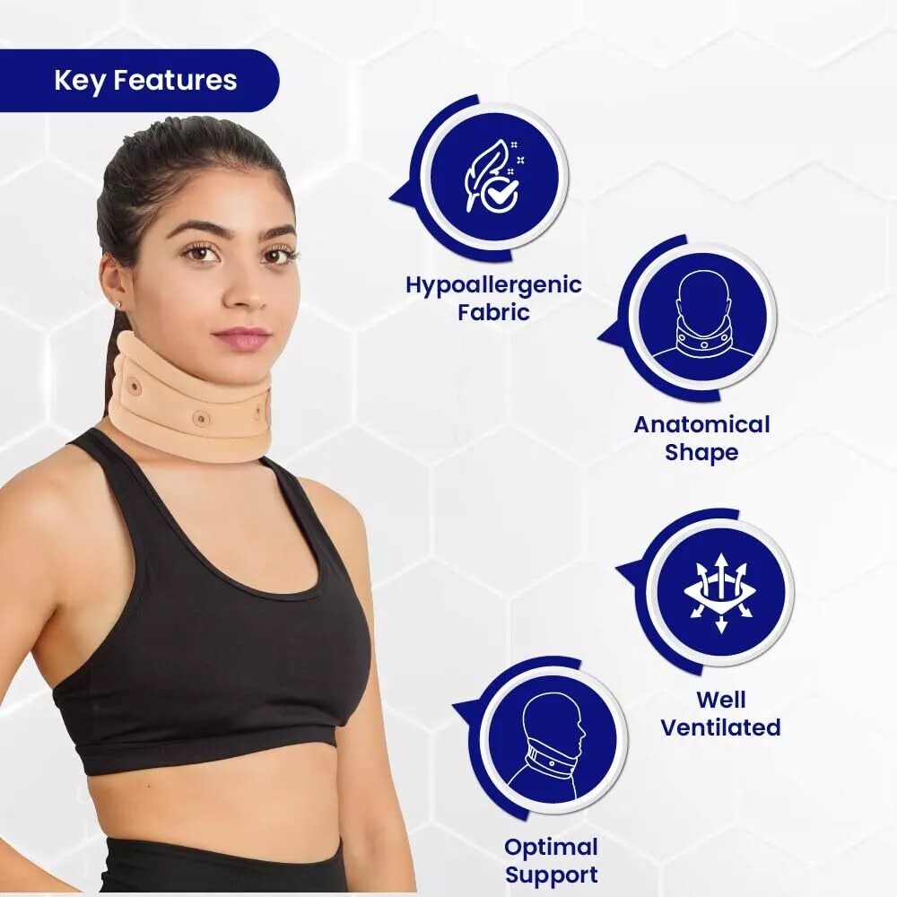 Tynor Cervical Collar Soft, Neck Support for Cervical Spine Immobilization woman