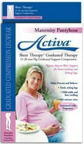 Activa Womens Maternity Compression Pantyhose 15-20mmhg Sheer Therapy Waist