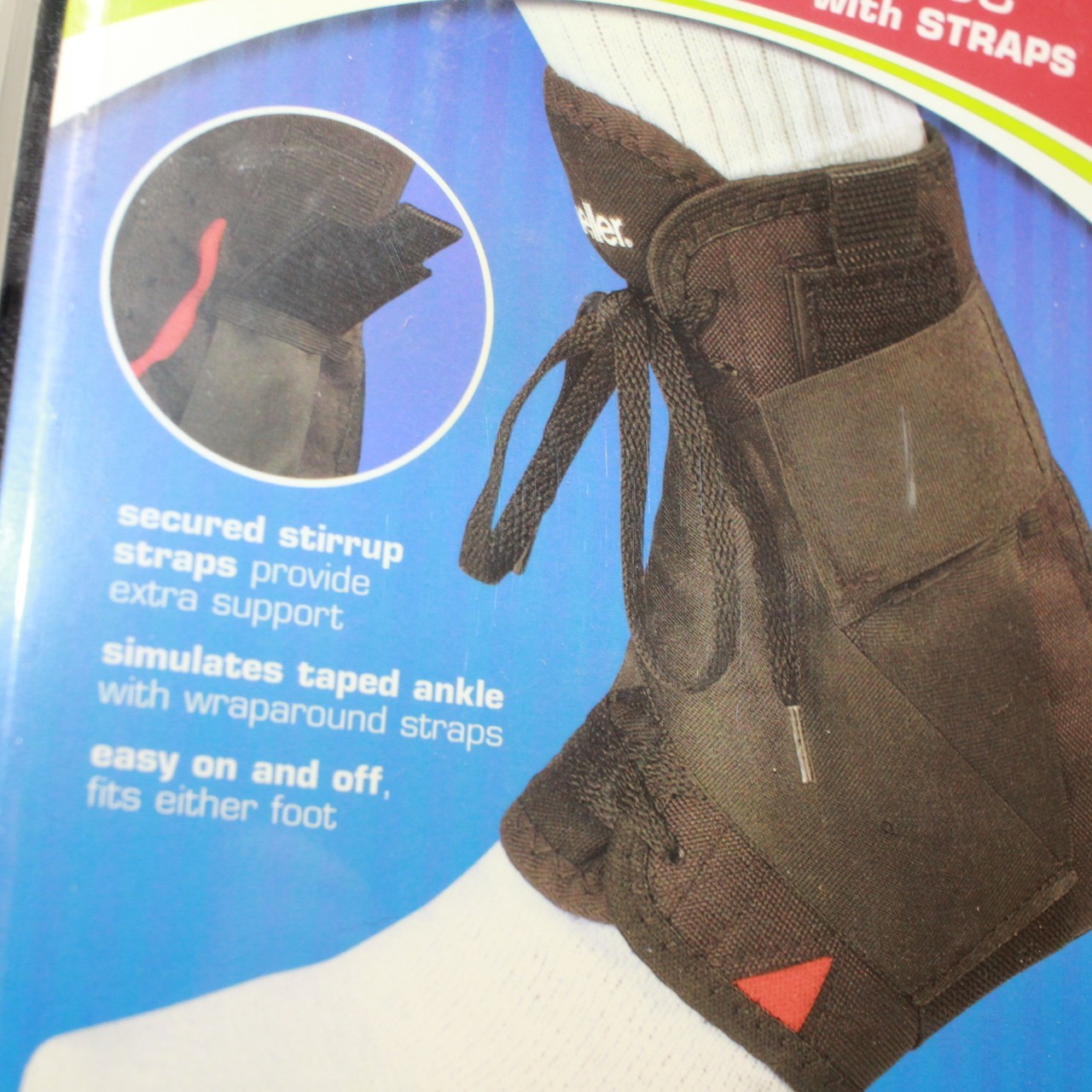 Mueller Size LARGE Soft Ankle Brace With Straps – 213LG – NIB – 1 Brace RT or LT