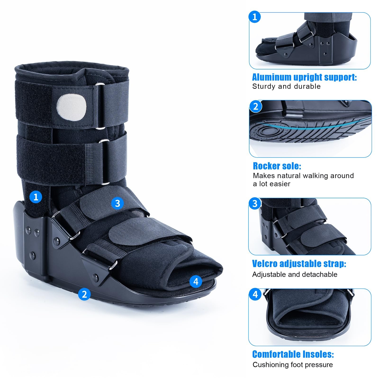 Walking Boot Fracture Boot for Broken Foot, Sprained Ankle-Medium