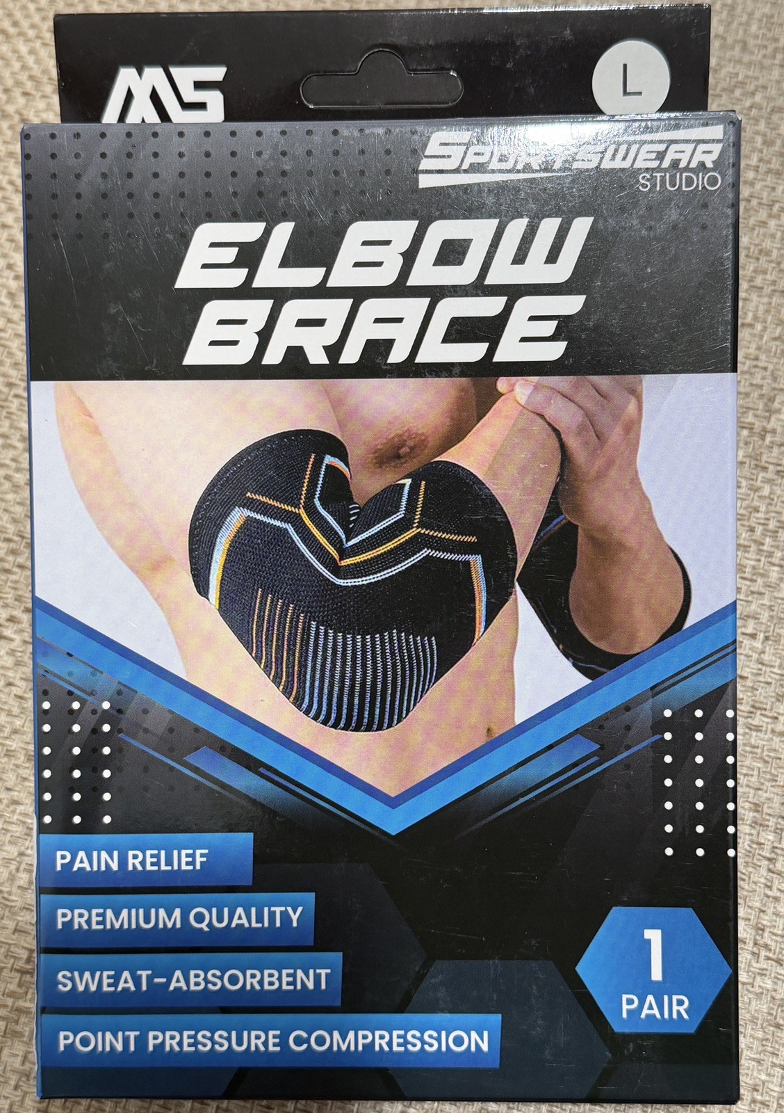 Sportswear Studio Elbow Brace – Compression Sleeve – 1 PAIR – Large – NEW