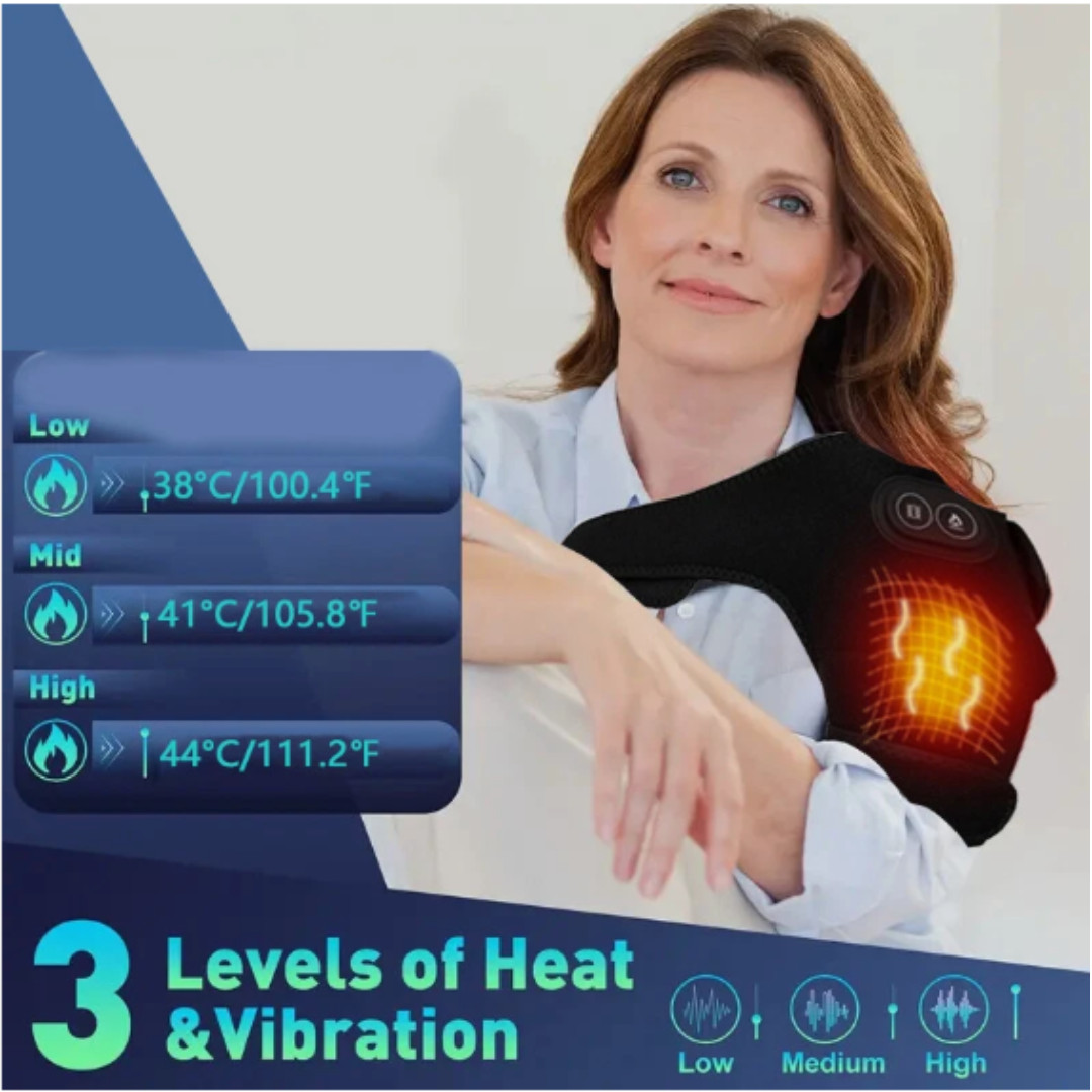 3 In 1 Electric Heated Shoulder Massager Brace with Vibration Joint Pain Relief