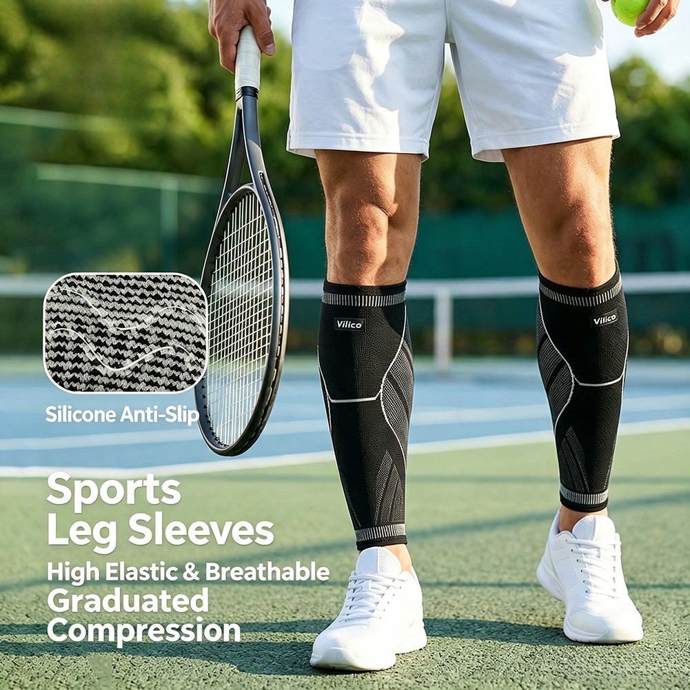 Golf Sleeves Leg Support Compression Socks Running Shin Splint Varicose Vein New