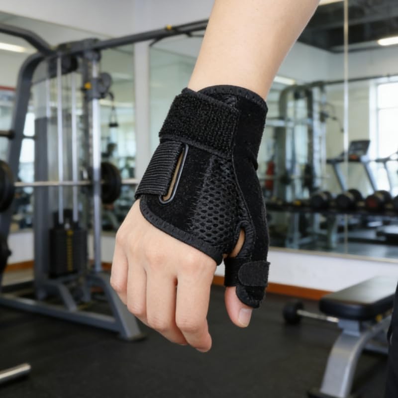 Left/Right Hand Universal Thumb Wrist Support Brace – Adjustable Straps Back