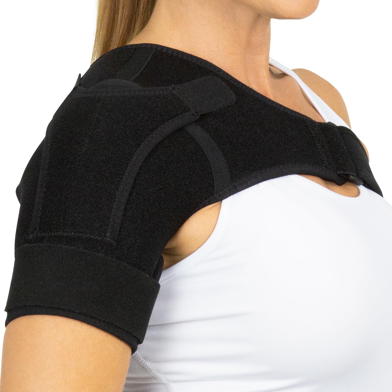 Vive Shoulder Brace for Women & Men – Injury Recovery Medium, Black