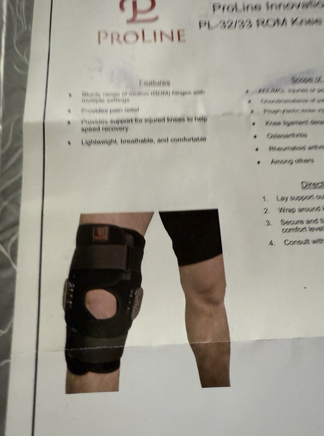 ProLine Innovations PL-32/33 ROM Knee Support Brace New Universal Bilateral