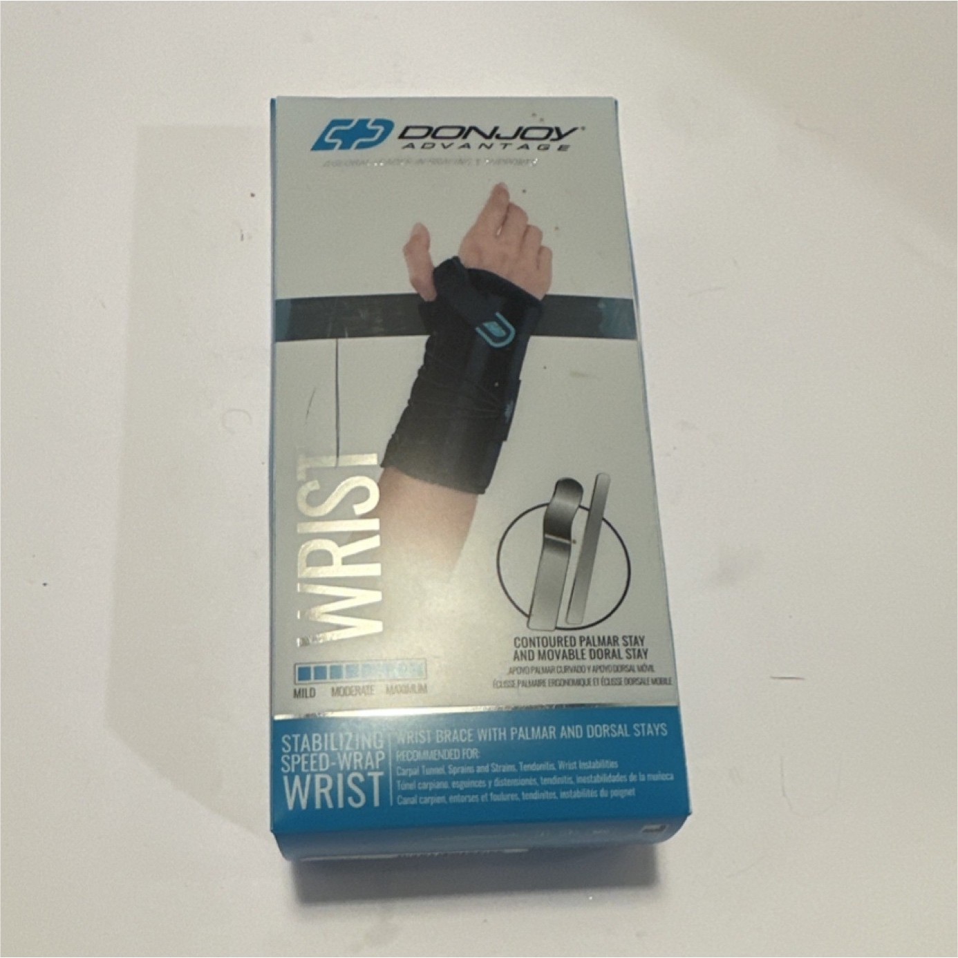 DonJoy Advantage Stabilizing Speed-Wrap Wrist Brace Adjustable Medium Black