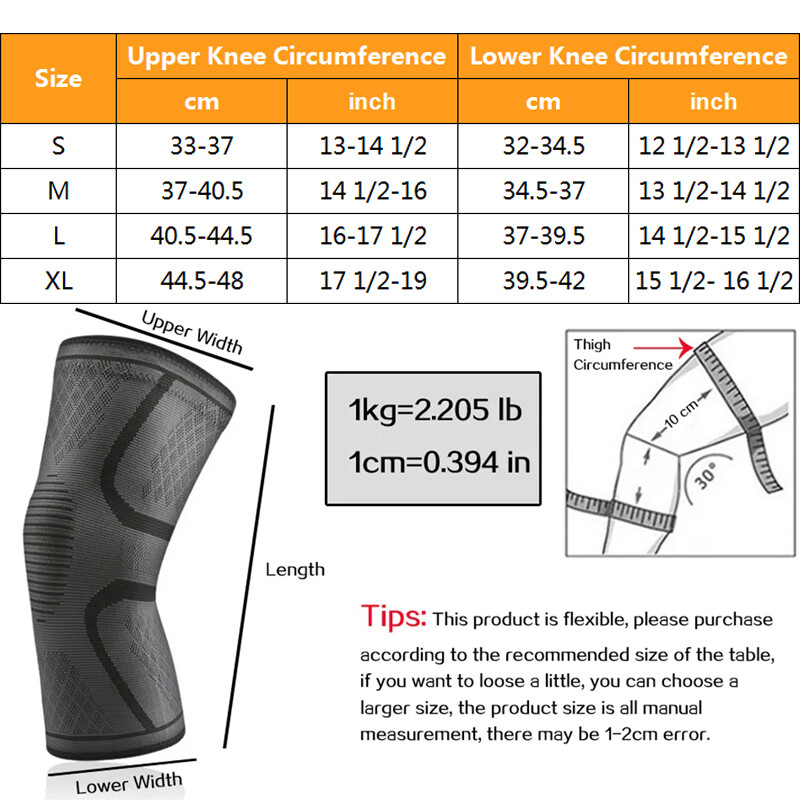 Knee Brace Support Compression Sleeve Meniscus Tear, ACL & Arthritis Pain Relief