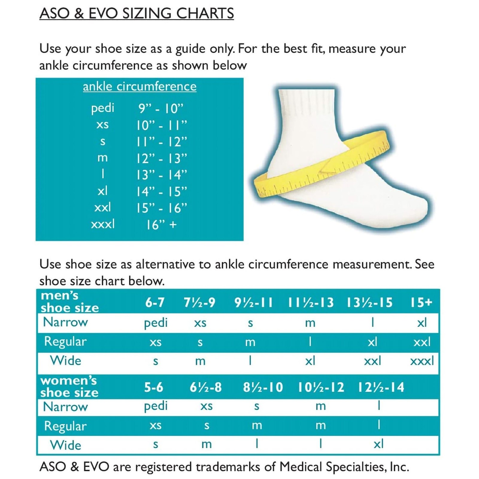 ASO Speed Lacer Black Ankle Brace Medium Lace Up for the Foot 223614