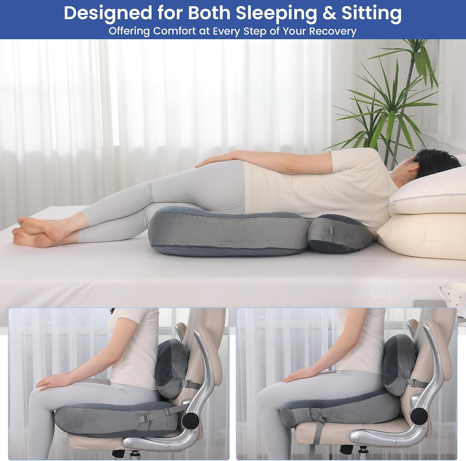 Adjustable BBL Pillow after Surgery with Lumbar Support, Brazilian Butt Lift Pil