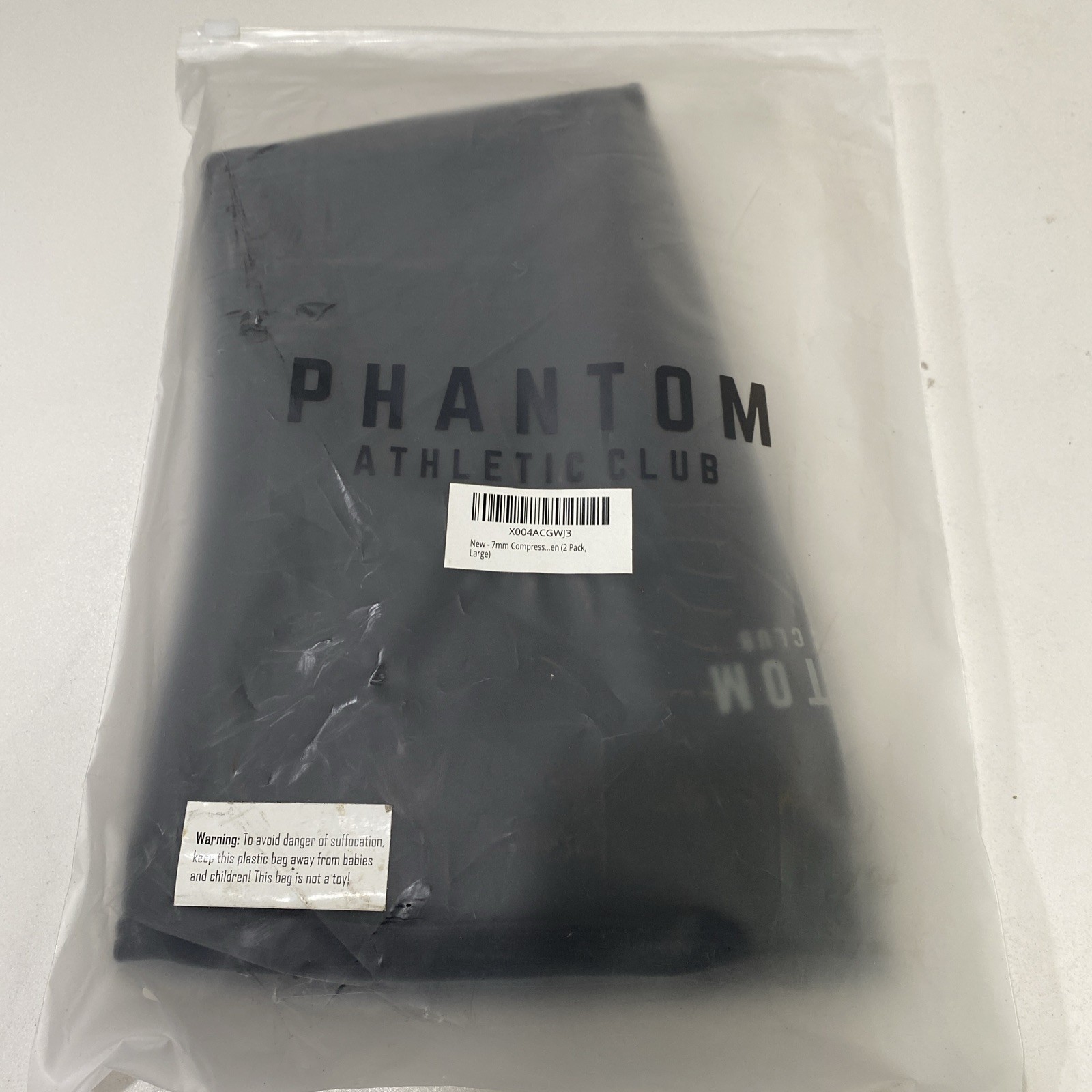 Phantom Athletic Club 7mm Compression Knee Sleeve 2-Pack Black L