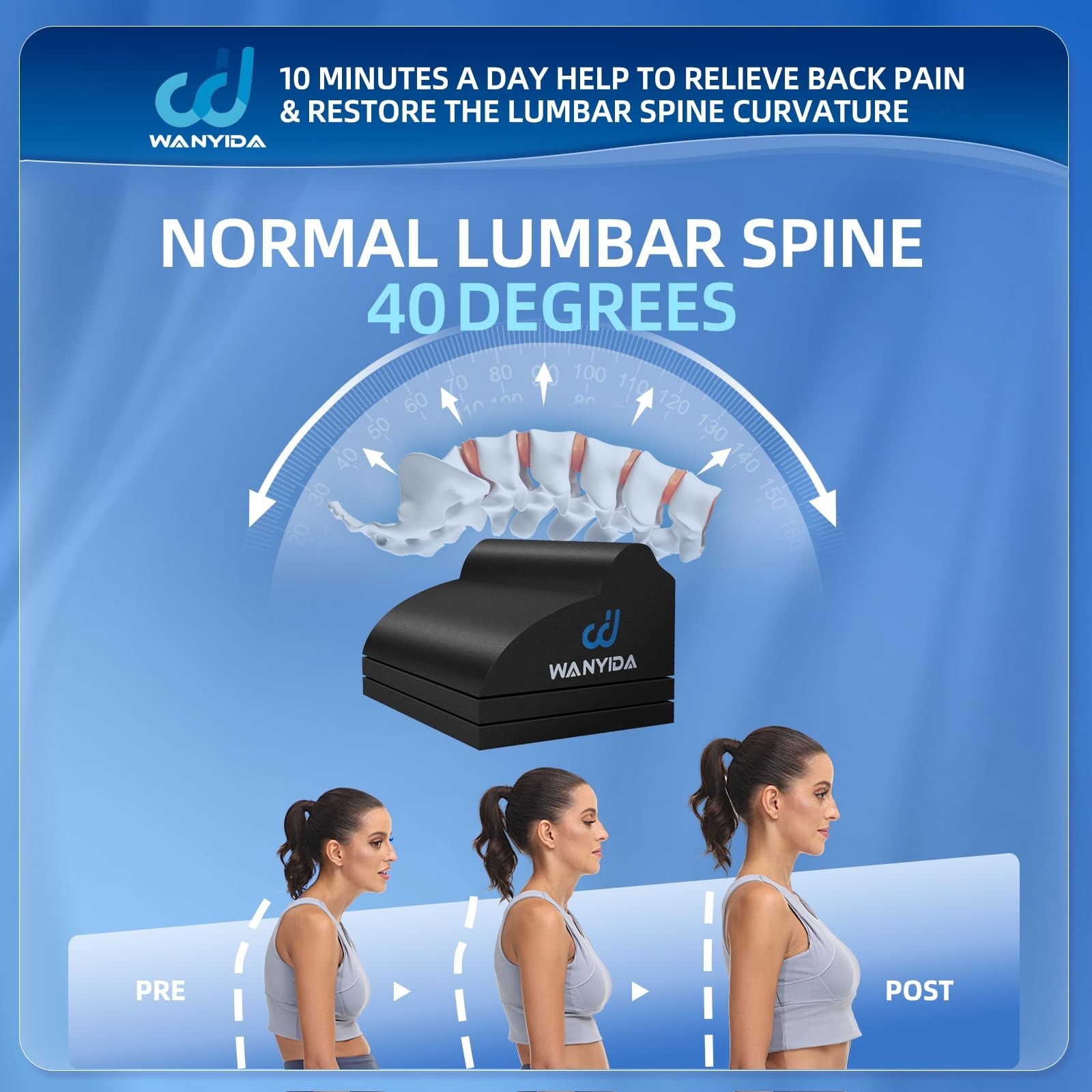 Lumbar Traction Roll Device – Adjustable Back Stretcher for Pain Relief & Decomp