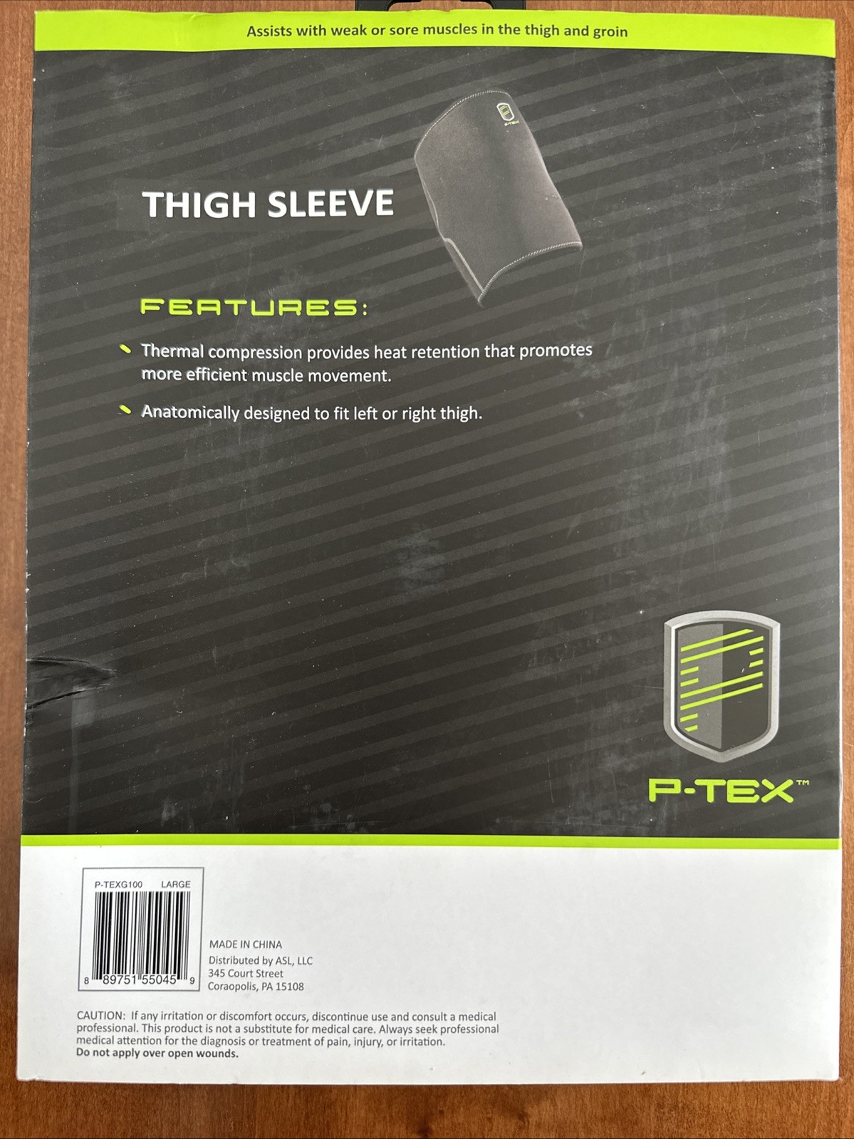 P-TEX Thermal Compression THIGH SLEEVE Sz LG NIB