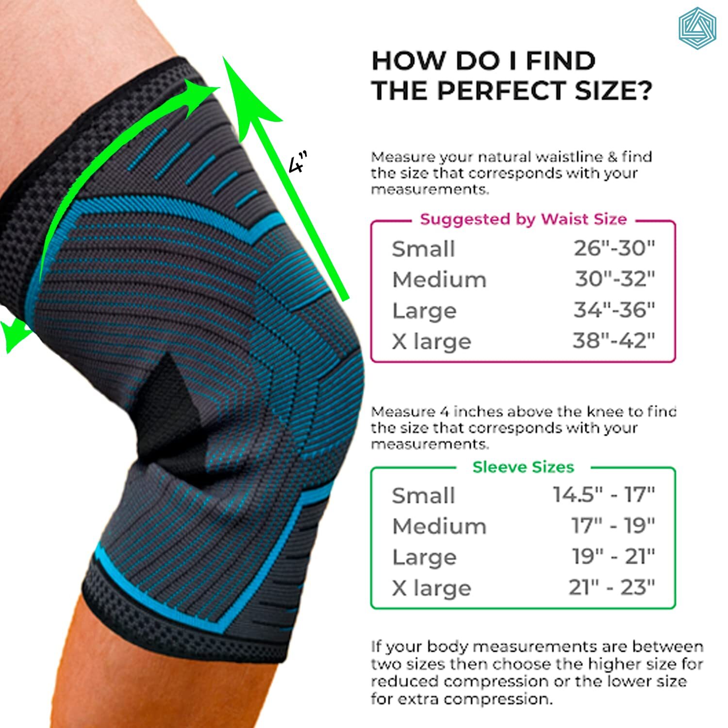 Boldfit Knee Sleeves Braces Pair For Running, Exercise Medium Size