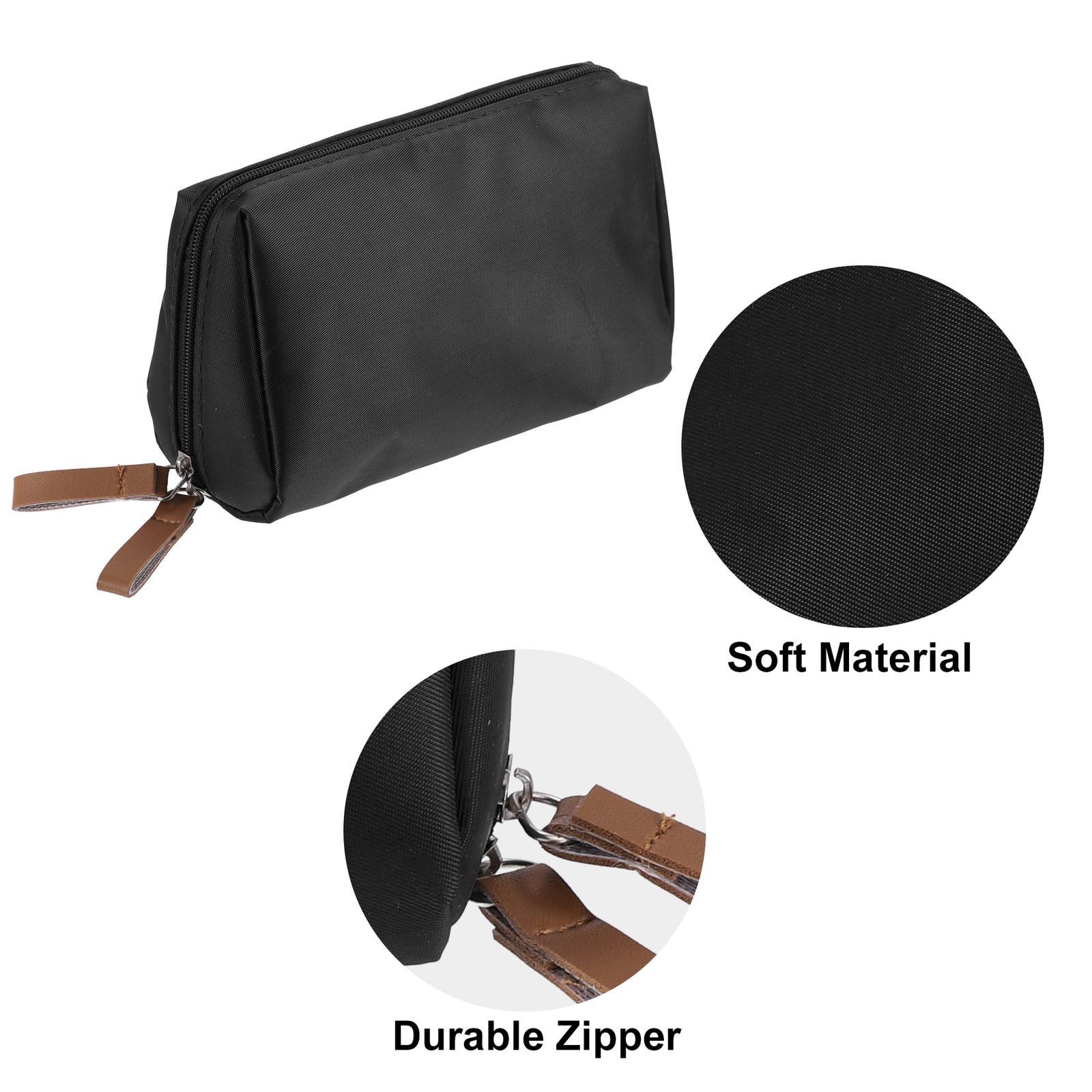 Piece of 1 Portable Cosmetic Bag Travel Makeup Storage Waterproof Black Red